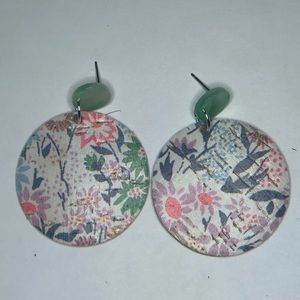 Acrylic and Genuine Leather Stud Earring